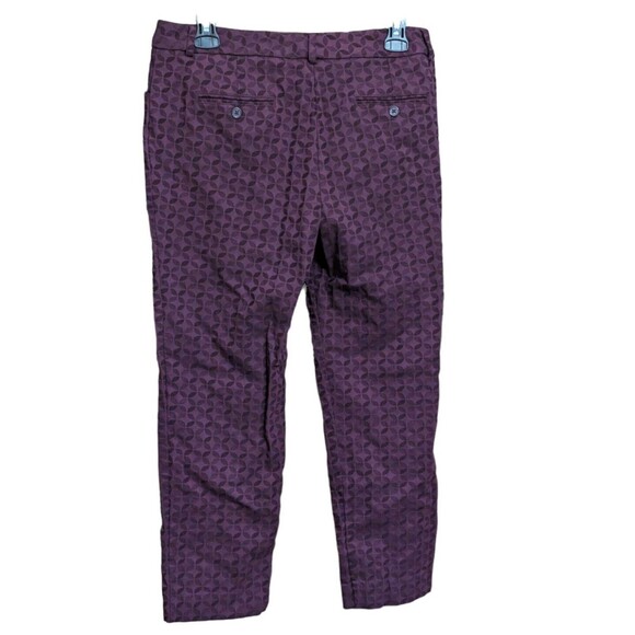 Valerie Stevens Ponte Knit Capris Women's Size 10 (33x25) Berry Jacquard Career - Picture 6 of 8